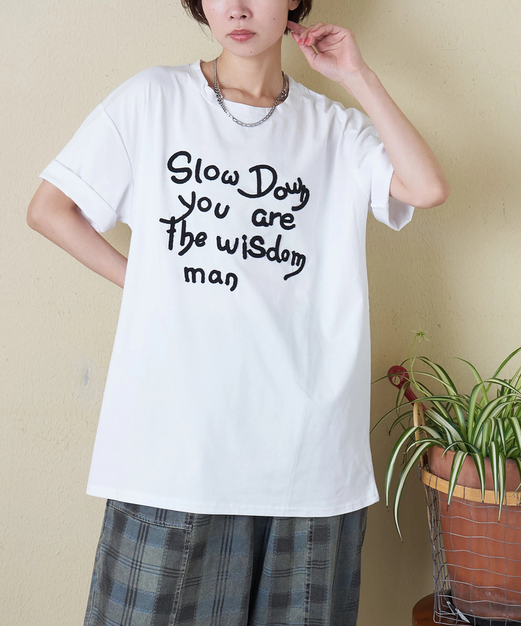 CUBE SUGAR(キューブシュガー) |【春夏新作】WEB限定 ロゴ 刺繍 Tシャツ