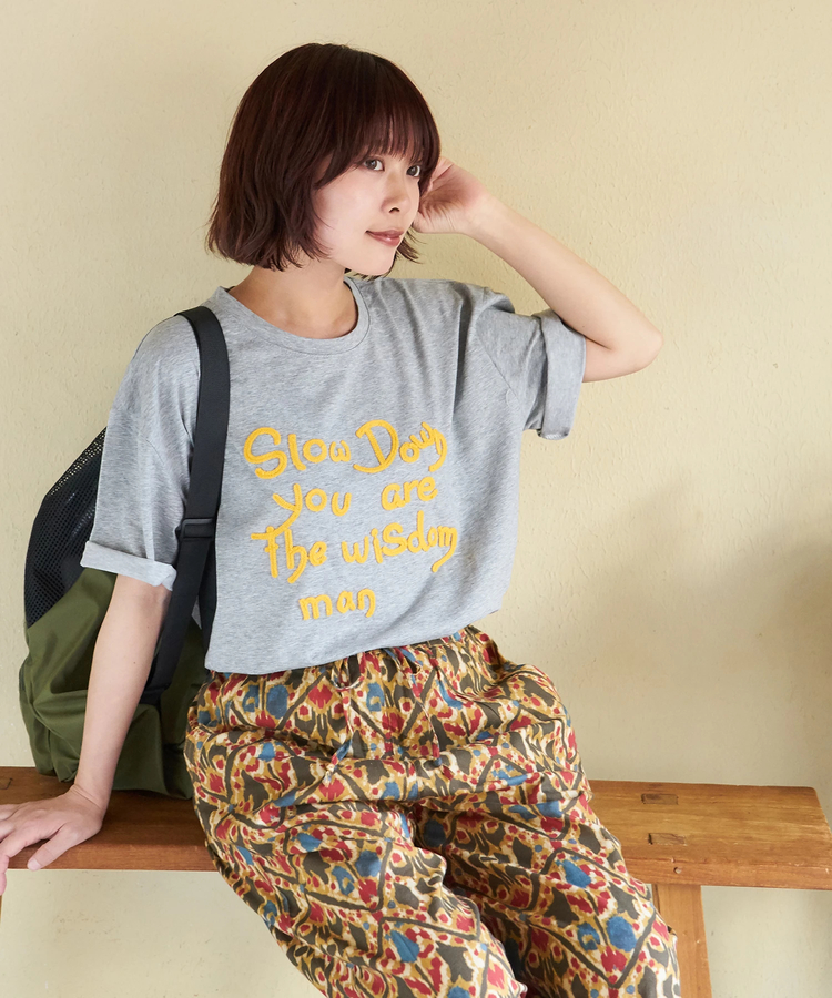 CUBE SUGAR(キューブシュガー) |【春夏新作】WEB限定 ロゴ 刺繍 Tシャツ