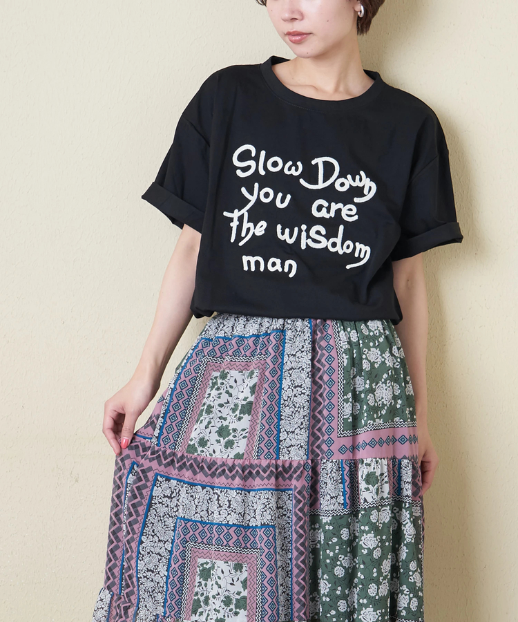 CUBE SUGAR(キューブシュガー) |【春夏新作】WEB限定 ロゴ 刺繍 Tシャツ