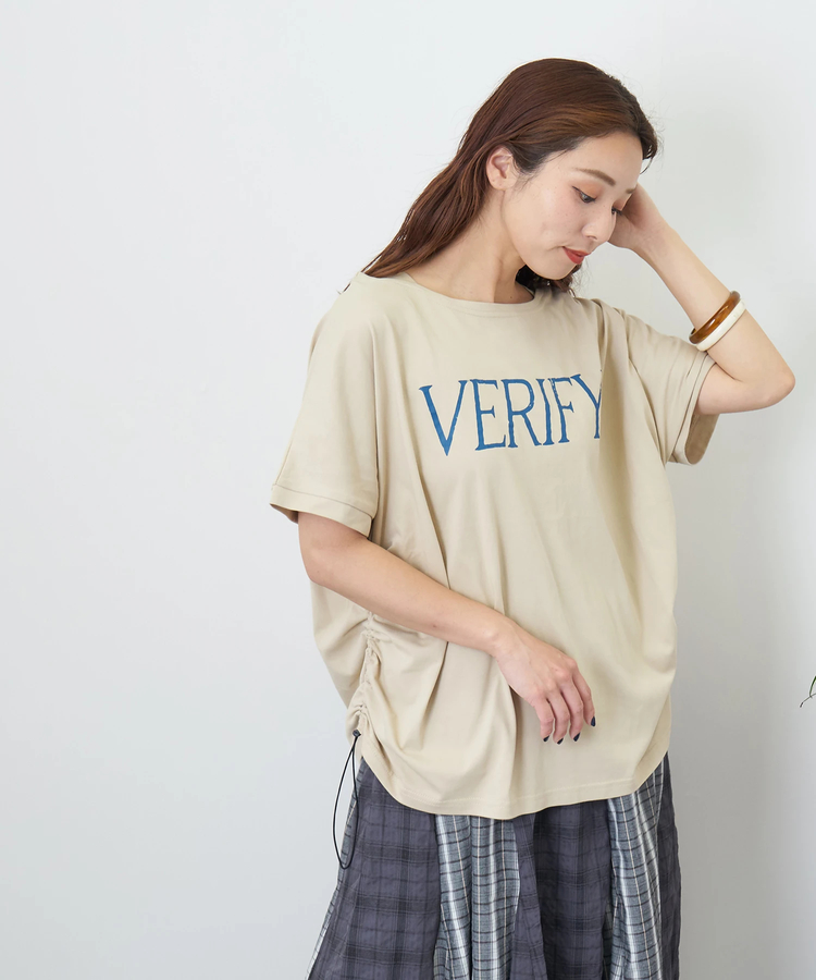 CUBE SUGAR(キューブシュガー) |【夏新作】冷感天竺 UV加工 ボートネック ドロスト Tシャツ