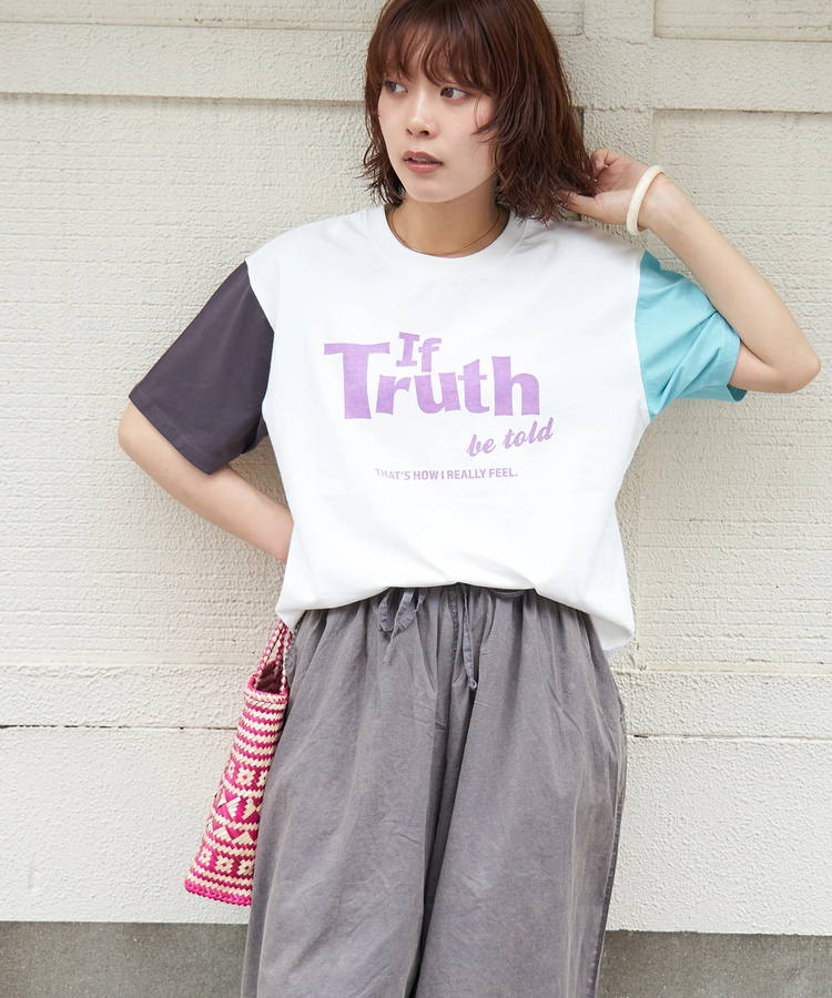 CUBE SUGAR(キューブシュガー) |【夏新作】26/-天竺 カットソー ビッグ ロゴ Tシャツ