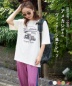 【夏新作】32/-OE天竺 カットソー ロゴ プリント Tシャツ