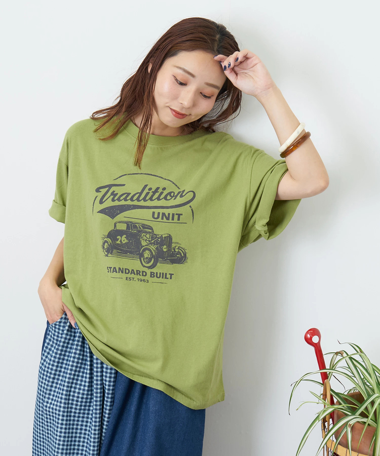 CUBE SUGAR(キューブシュガー) |【夏新作】32/-OE天竺 カットソー ロゴ プリント Tシャツ