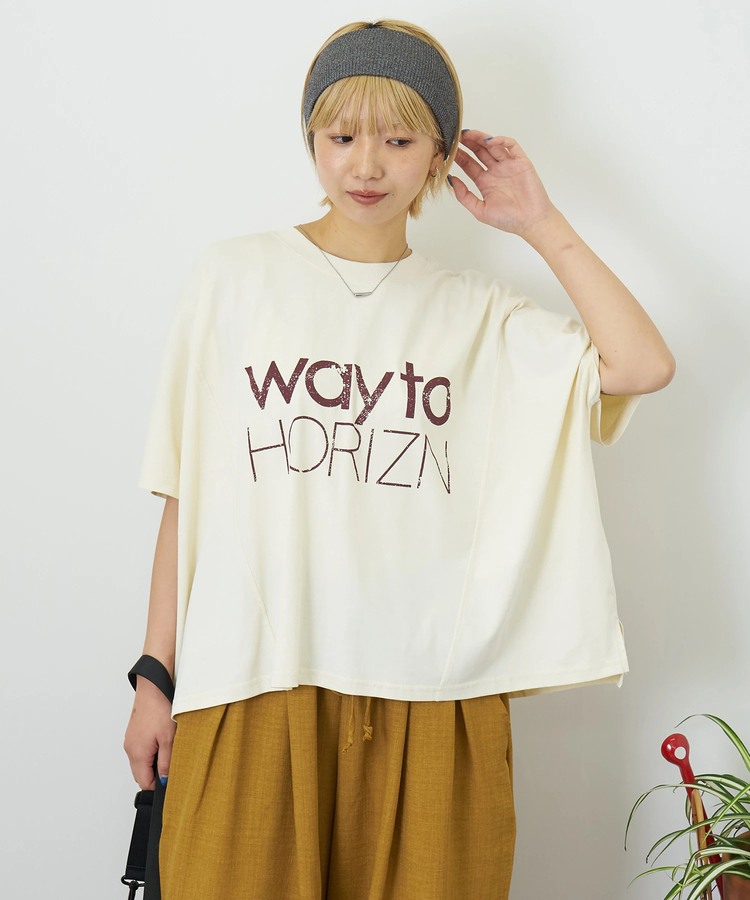 CUBE SUGAR(キューブシュガー) |【夏新作】冷感天竺 切替 ロゴプリント Tシャツ