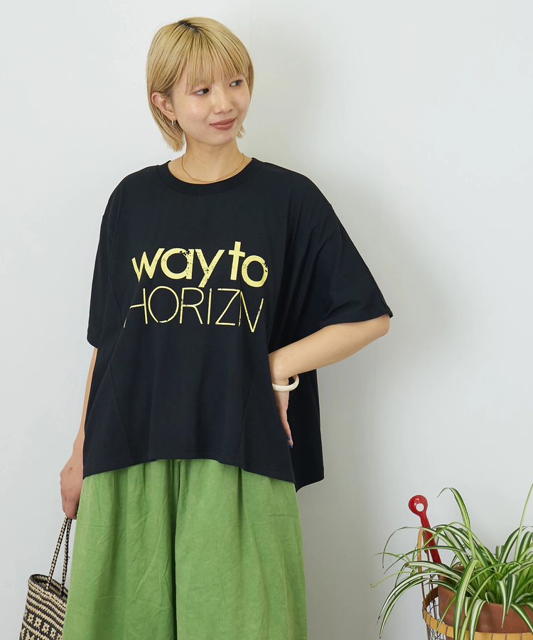 CUBE SUGAR(キューブシュガー) |【夏新作】冷感天竺 切替 ロゴプリント Tシャツ