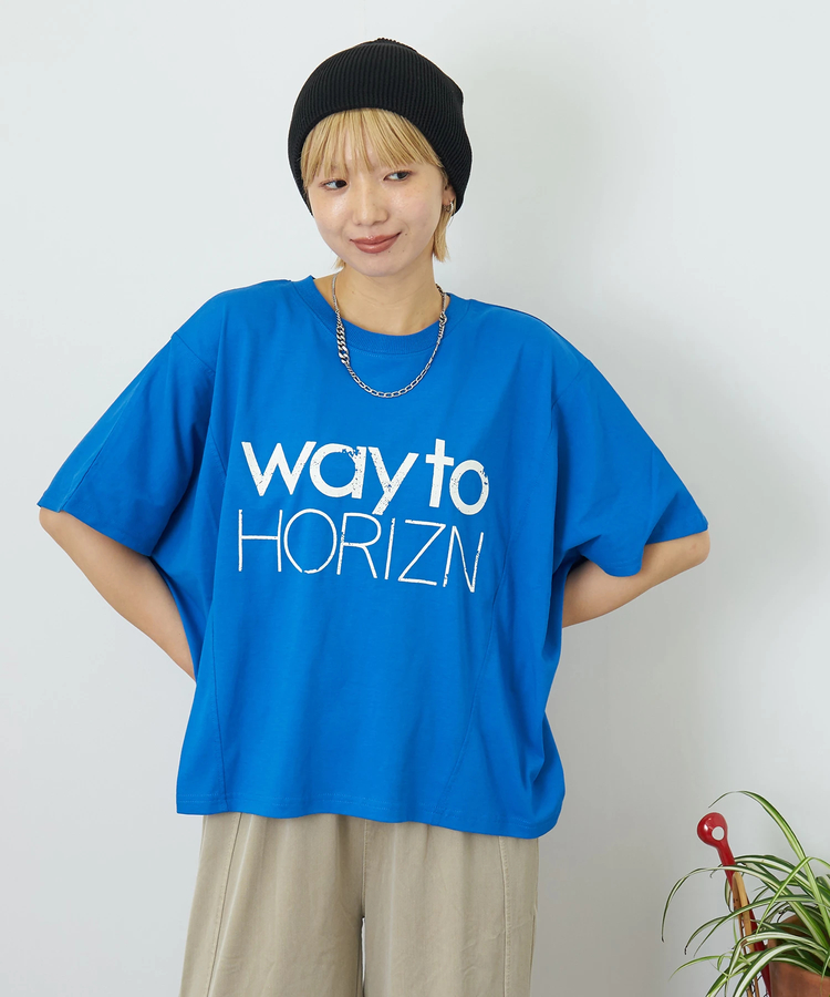CUBE SUGAR(キューブシュガー) |【夏新作】冷感天竺 切替 ロゴプリント Tシャツ