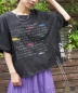 【夏新作】パウダー加工 ペイント風 ロゴ プリント Tシャツ