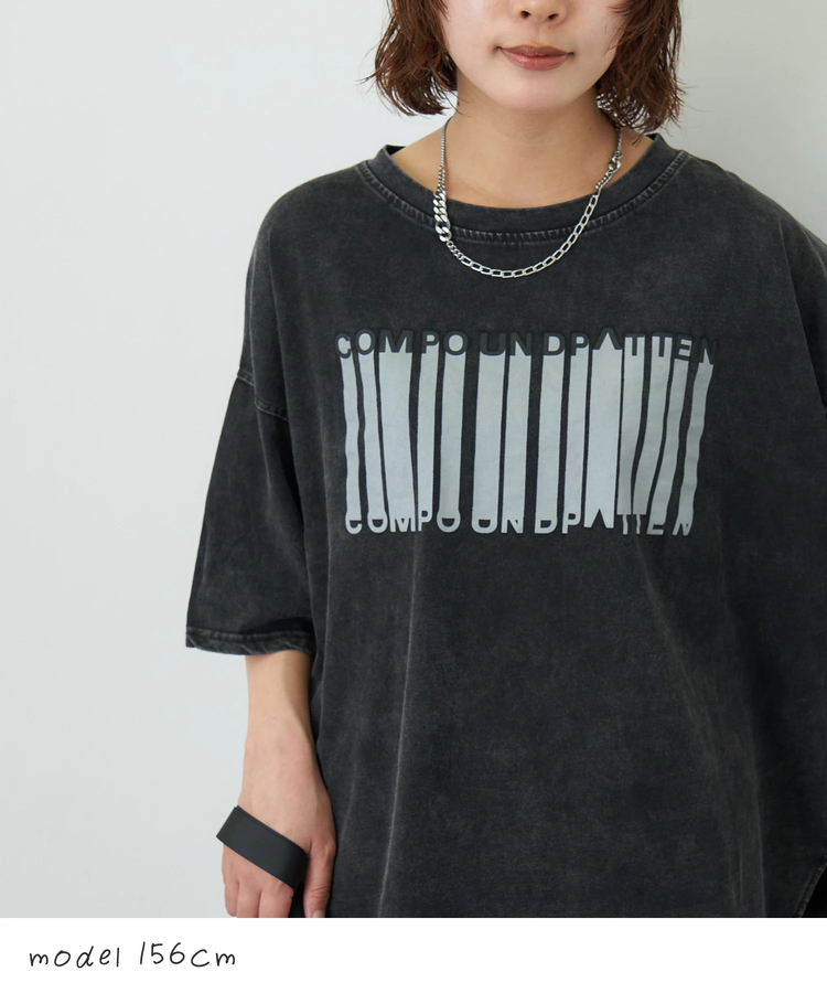 CUBE SUGAR(キューブシュガー) |【夏新作】パウダー加工 グラフィック ロゴ プリント Tシャツ