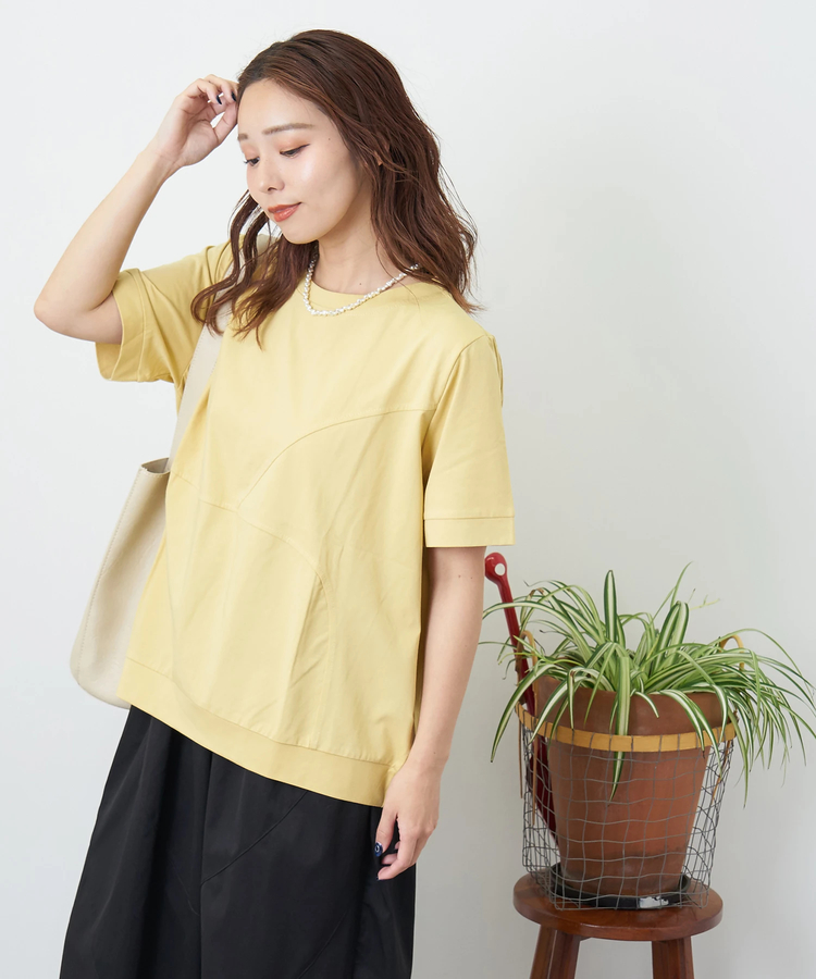 CUBE SUGAR(キューブシュガー) |【夏新作】ラウンド 切替 プルオーバー Tシャツ