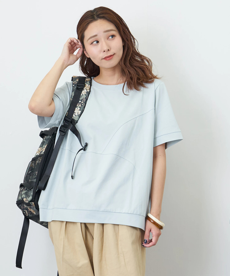 CUBE SUGAR(キューブシュガー) |【夏新作】ラウンド 切替 プルオーバー Tシャツ