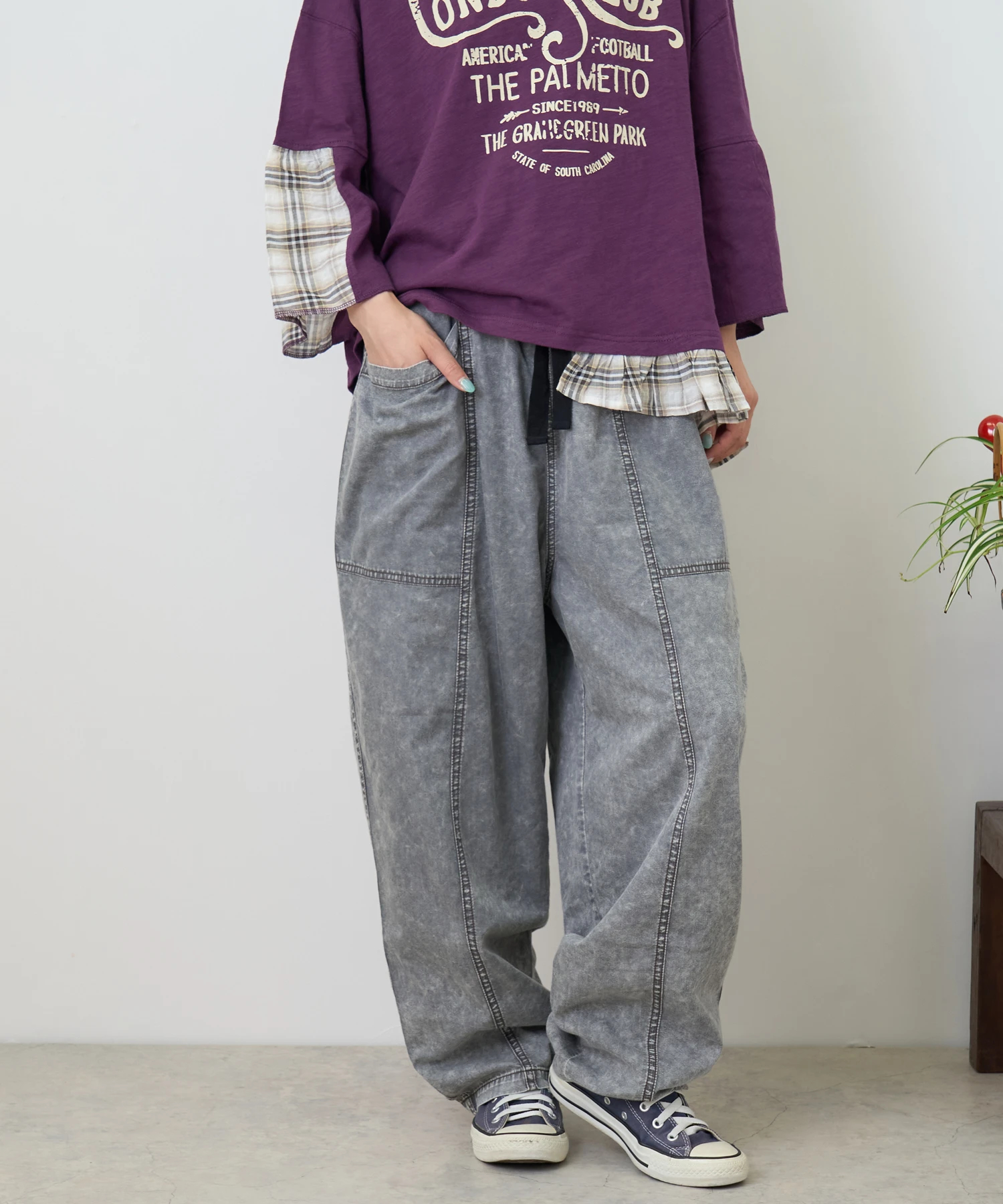 トート付きJung Kook for   デニムパンツ 秋新作】4.5オンス 接触冷感 デニム コクーンパンツ｜ファッション通販