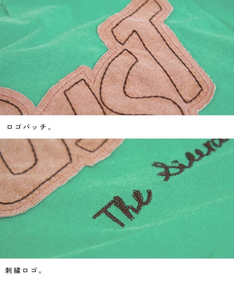 CUBE SUGAR(キューブシュガー) |【秋新作】32/-OE天竺 パウダー加工 パッチロゴ 刺繍 Tシャツ
