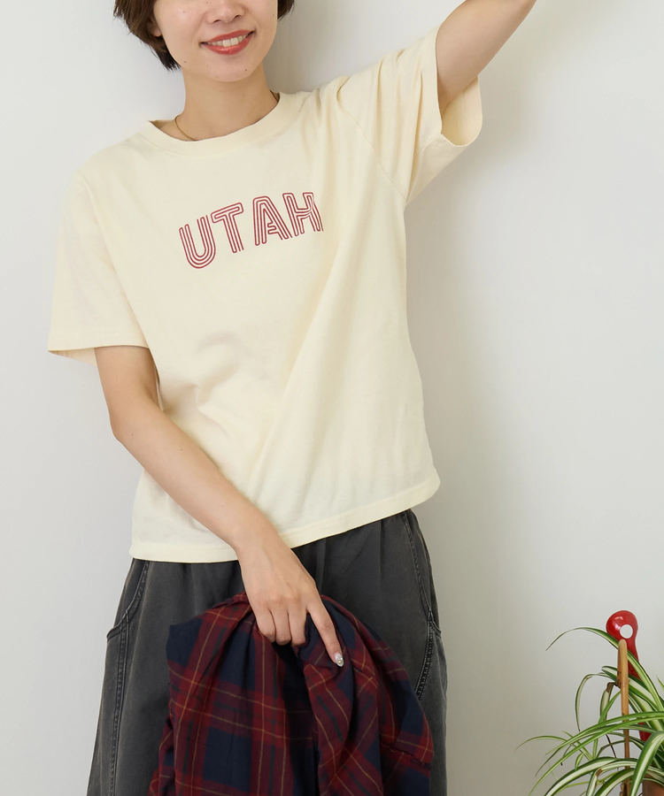 CUBE SUGAR(キューブシュガー) |【秋新作】21/-OE天竺 ロゴプリント ジャストサイズ Tシャツ