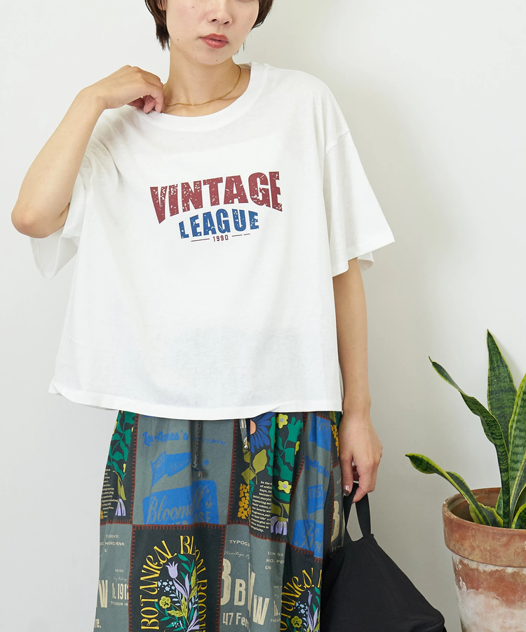 CUBE SUGAR(キューブシュガー) |WEB限定 シアー 天竺 ロゴプリント ワイド Tシャツ