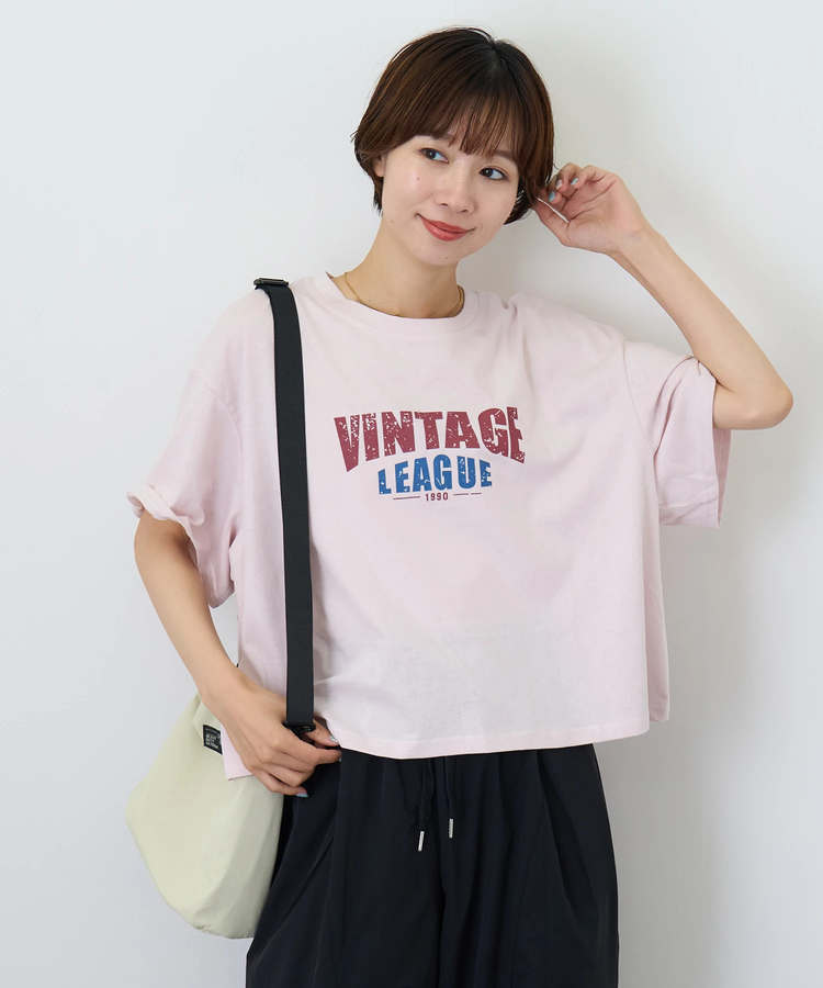 CUBE SUGAR(キューブシュガー) |WEB限定 シアー 天竺 ロゴプリント ワイド Tシャツ