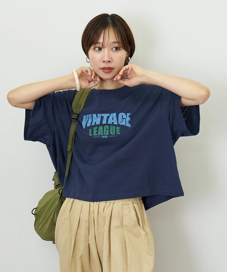 CUBE SUGAR(キューブシュガー) |WEB限定 シアー 天竺 ロゴプリント ワイド Tシャツ