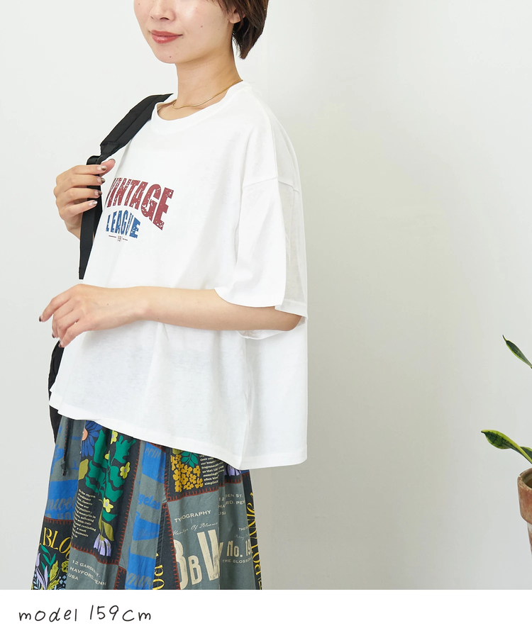 CUBE SUGAR(キューブシュガー) |WEB限定 シアー 天竺 ロゴプリント ワイド Tシャツ