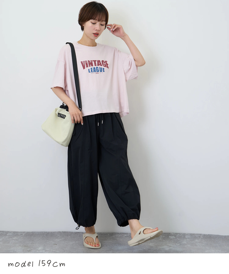 CUBE SUGAR(キューブシュガー) |WEB限定 シアー 天竺 ロゴプリント ワイド Tシャツ