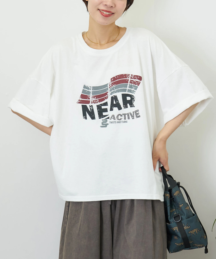 CUBE SUGAR(キューブシュガー) |【7/10頃発送予定】【夏新作】オールドスポーツライク グラフィックロゴ ワイド Tシャツ