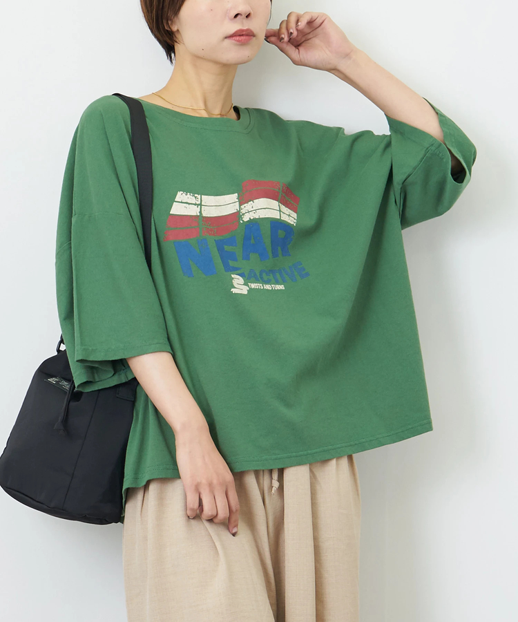 CUBE SUGAR(キューブシュガー) |【7/10頃発送予定】【夏新作】オールドスポーツライク グラフィックロゴ ワイド Tシャツ