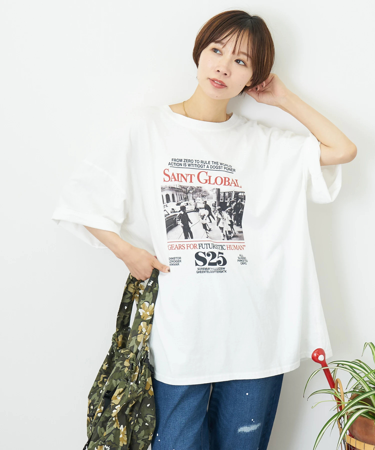 CUBE SUGAR(キューブシュガー) |【7/10頃発送予定】【夏新作】WEB限定 フォトプリント ビッグ Tシャツ