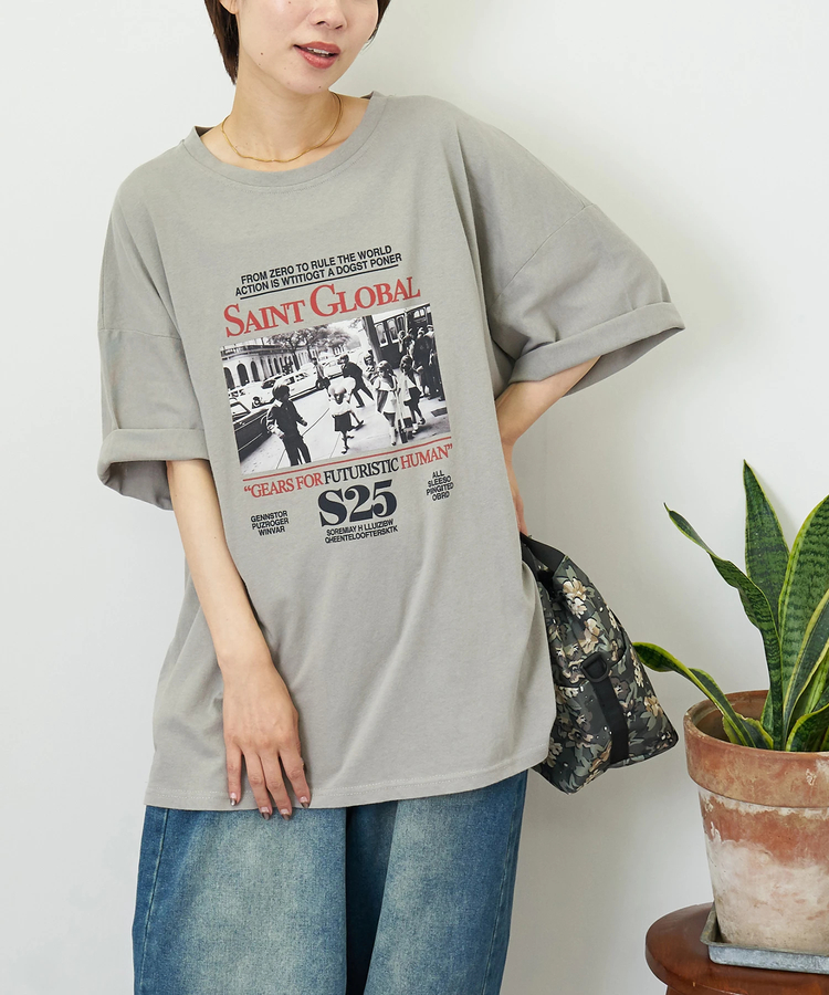 CUBE SUGAR(キューブシュガー) |【7/10頃発送予定】【夏新作】WEB限定 フォトプリント ビッグ Tシャツ