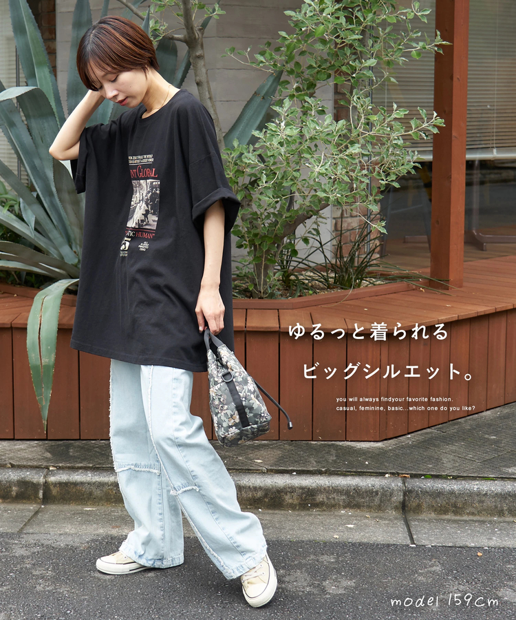 CUBE SUGAR(キューブシュガー) |【7/10頃発送予定】【夏新作】WEB限定 フォトプリント ビッグ Tシャツ