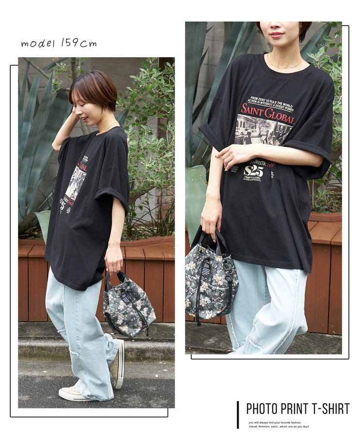 CUBE SUGAR(キューブシュガー) |【7/10頃発送予定】【夏新作】WEB限定 フォトプリント ビッグ Tシャツ