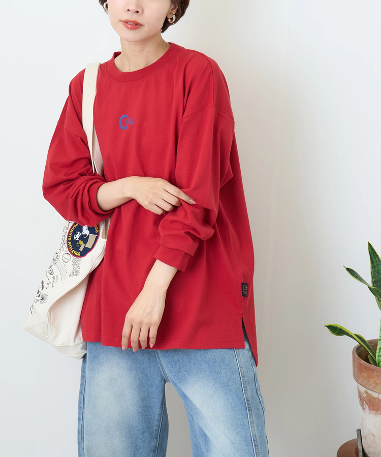 CUBE SUGAR(キューブシュガー) |【秋新作】OE天竺 カットソー ロゴプリント ビッグ Tシャツ