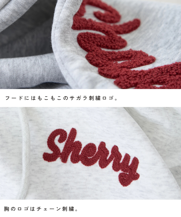 CUBE SUGAR(キューブシュガー) |【秋新作】チェーン刺繍 サガラ刺繍 ロゴ プルオーバーパーカー