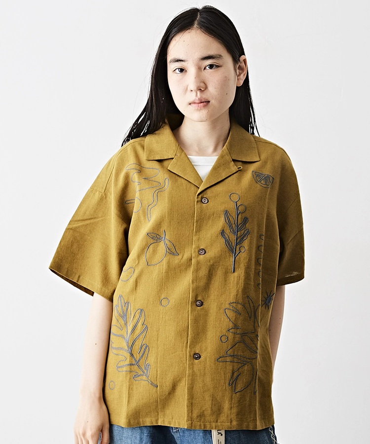 TOBILA(トビラ) |コットン リネン ボタニカル 刺繍 シャツ