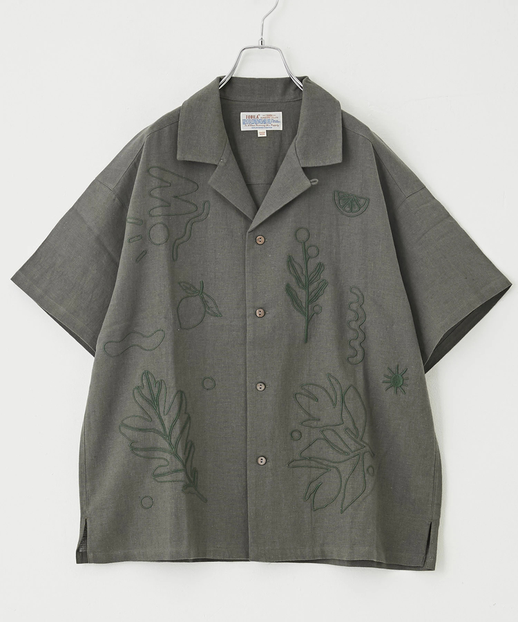 コットン リネン ボタニカル 刺繍 シャツ｜ファッション通販サイトの 
