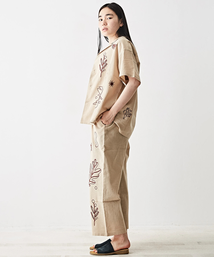 コットン リネン ボタニカル 刺繍 パンツ｜ファッション通販サイトの ...
