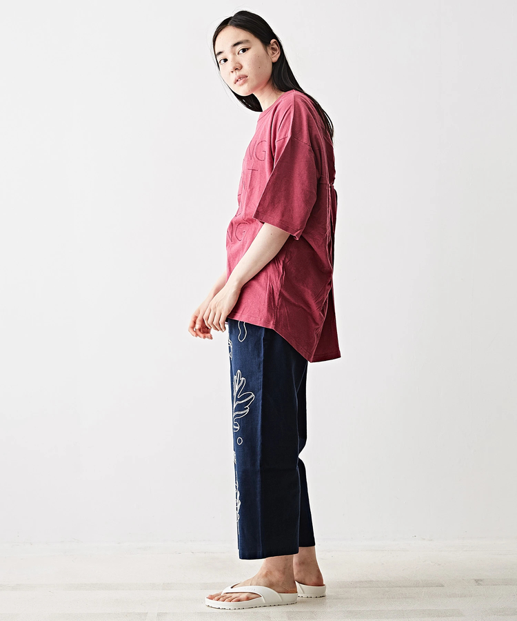 コットン リネン ボタニカル 刺繍 パンツ｜ファッション通販サイトの 