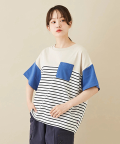 GENTIL (ジャンティ)  USコットン OE天竺 抗菌加工 コクーンシルエット ポケット Tシャツ