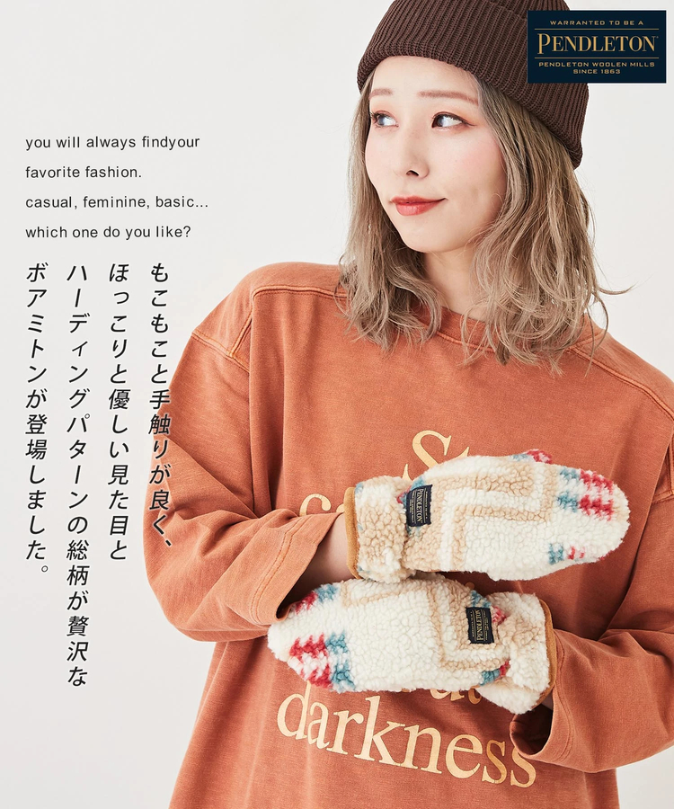 PENDLETON (ペンドルトン) WEB限定 ネイティブ柄 ボア ミトン