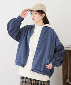 GENTIL (ジャンティ) コットン × スウェット 裾スピンドル ボリューム袖 ブルゾン
