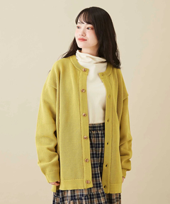 GENTIL (ジャンティ) メッシュ編み ニット クルーネック カーディガン ユニセックス