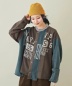 GENTIL (ジャンティ) WEB限定 裏毛 スウェット リメイク風 ドットボタン カーディガン