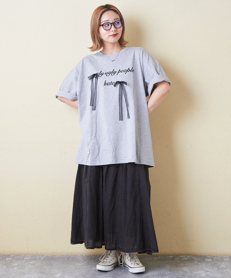 SELECT(セレクト) |evo. (エボ) WEB限定 リボン付きロゴプリント Tシャツ