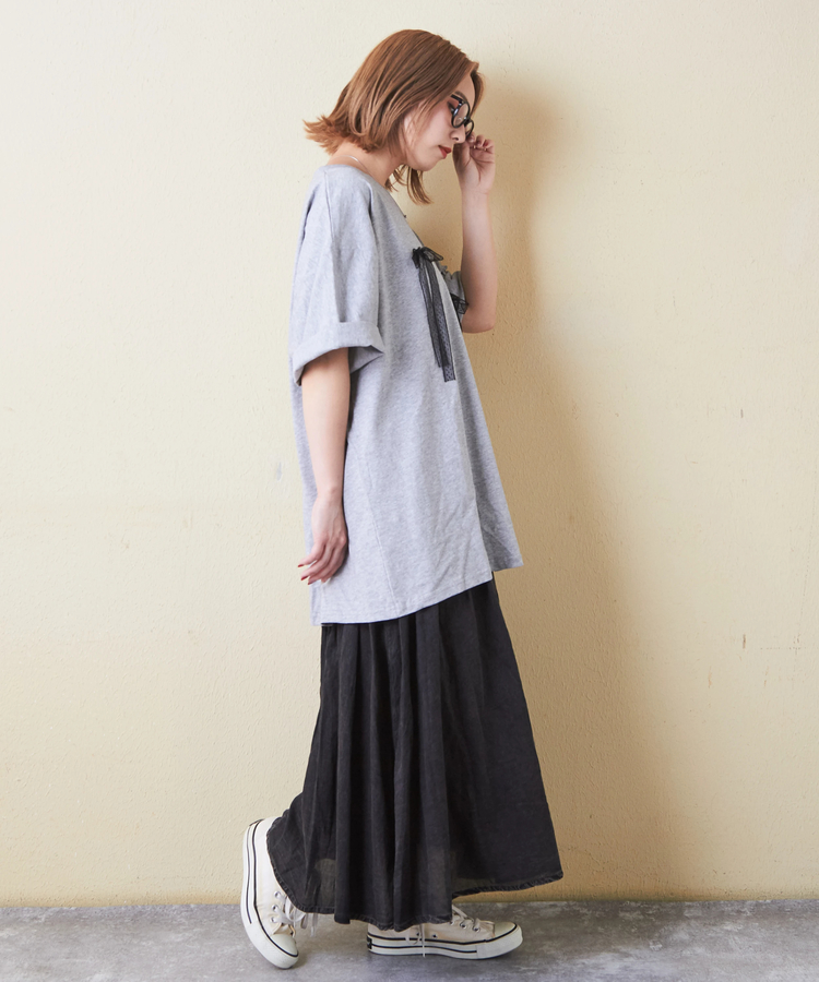 SELECT(セレクト) |evo. (エボ) WEB限定 リボン付きロゴプリント Tシャツ