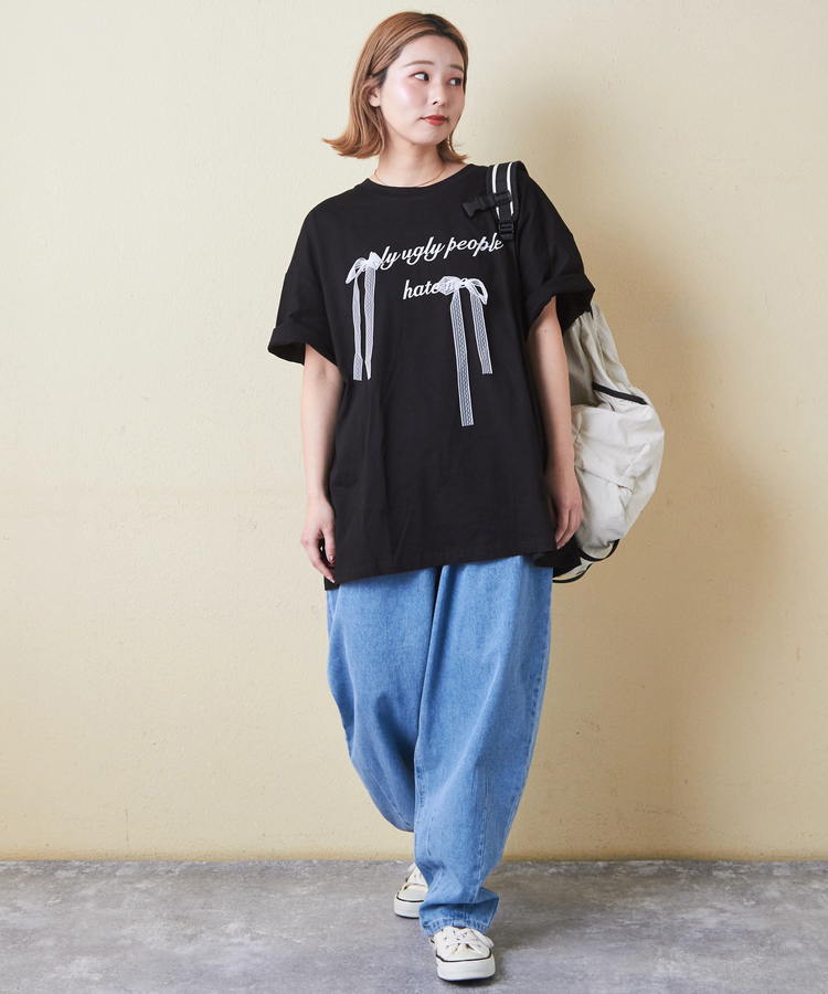 SELECT(セレクト) |evo. (エボ) WEB限定 リボン付きロゴプリント Tシャツ