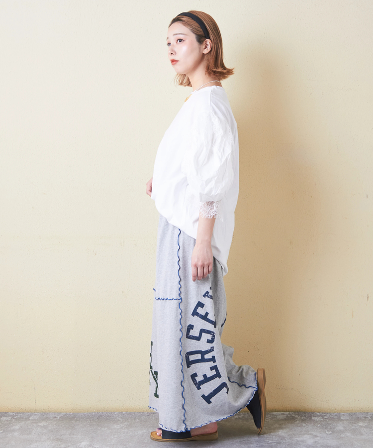 SELECT(セレクト) |evo. (エボ) WEB限定 ボリューム袖 レース付き Tシャツ