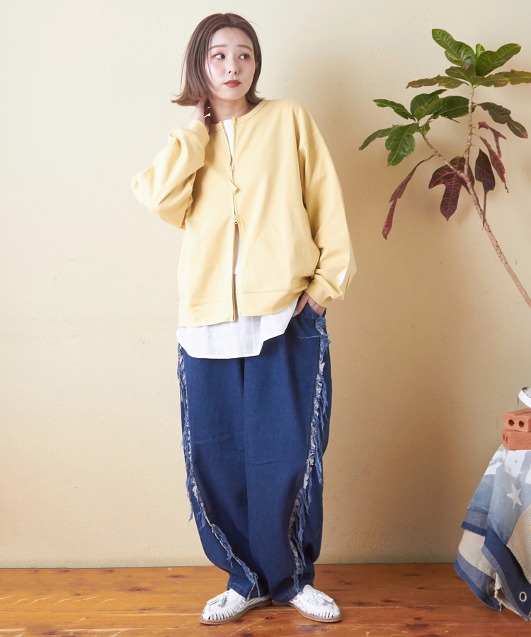 SELECT(セレクト) |evo. (エボ) WEB限定 フリンジ ワイドデニムパンツ