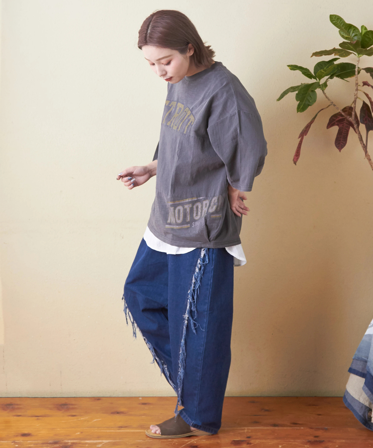 SELECT(セレクト) |evo. (エボ) WEB限定 フリンジ ワイドデニムパンツ