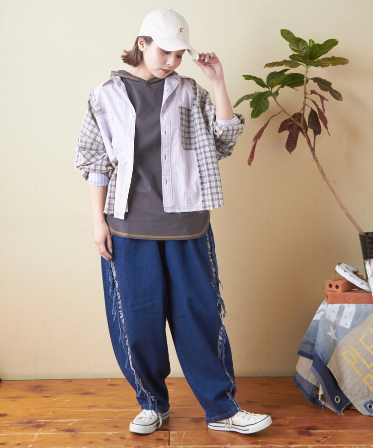 SELECT(セレクト) |evo. (エボ) WEB限定 フリンジ ワイドデニムパンツ