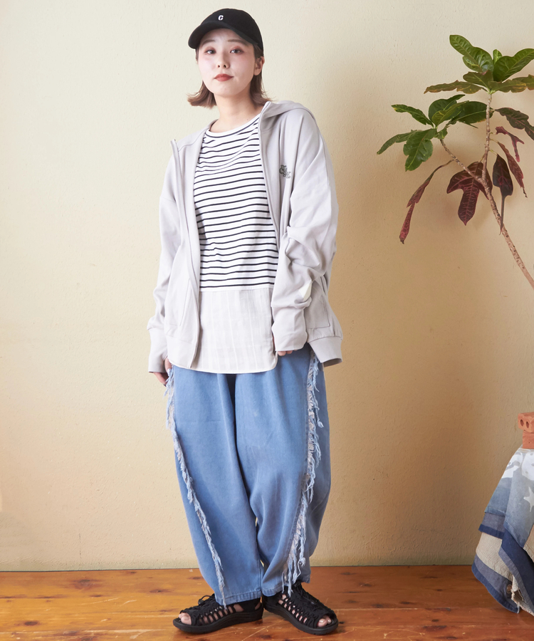 SELECT(セレクト) |evo. (エボ) WEB限定 フリンジ ワイドデニムパンツ