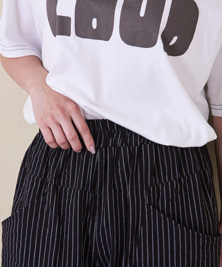 SELECT(セレクト) |evo. (エボ) 涼しいパンツ / WEB限定 ストライプ柄イージーコクーンパンツ
