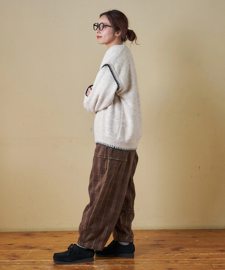 SELECT(セレクト) |【秋冬新作】WEB限定 evo. (エボ) チェック柄 プリント 裏フリース イージー コクーンパンツ