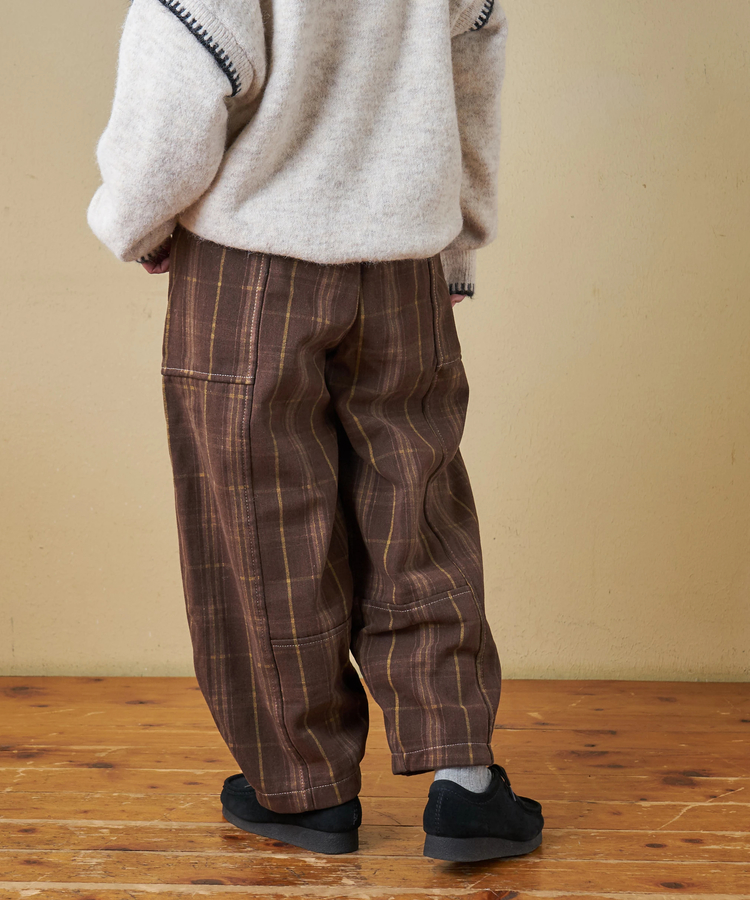 SELECT(セレクト) |【秋冬新作】WEB限定 evo. (エボ) チェック柄 プリント 裏フリース イージー コクーンパンツ